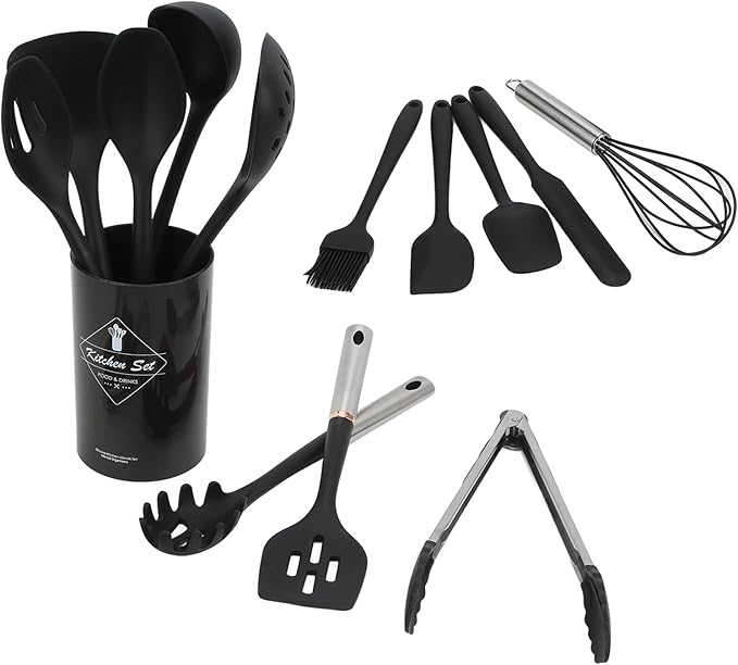 14 Piece Silicone Cookware Set Heat Resist Kitchen Tools Cooking Kitchen Utensils with Comfortable Handles for Home and Restaur Use