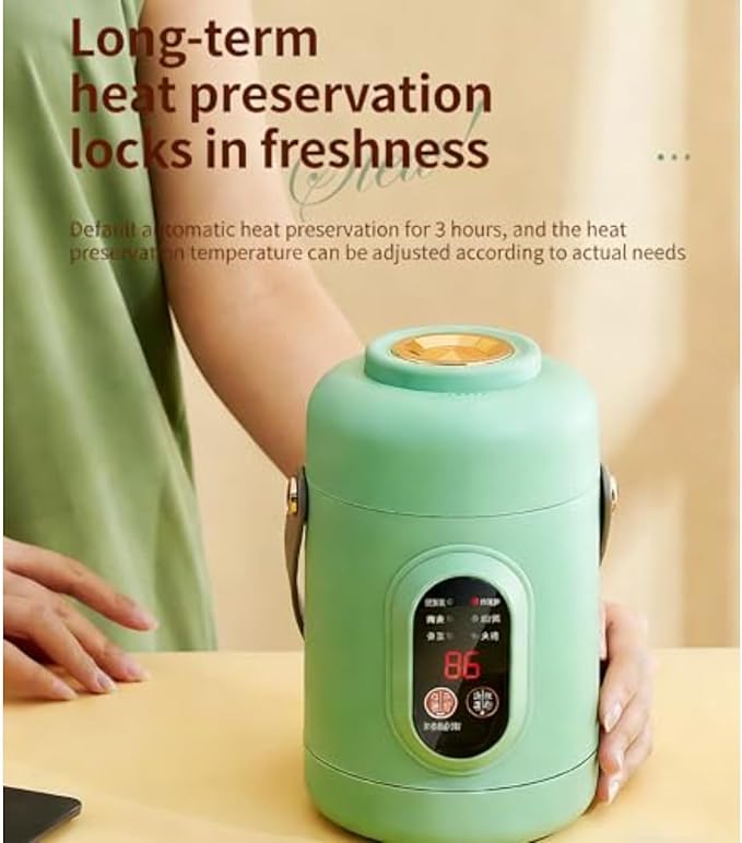 Multifunctional Health Pot 500W Portable Mini Electric Cooker with Ceramic Glaze Inner &amp Steamer 12-Hour Timer Keep-Warm for Soup Noodles in Dorm Office Travel (Purple800ml)