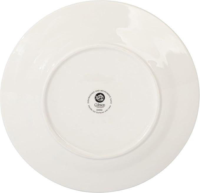 16 Piece Fine Ceramic Dinnerware Set White Geometric Casual Round Dishwasher Safe