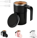 Self-Stirring Magnetic Coffee Cup with Temp Display 16oz/380ML Type-C Rechargeable Touch Lcd Display Safe &amp Food-Grade Easy to Clean (Black1PCS)