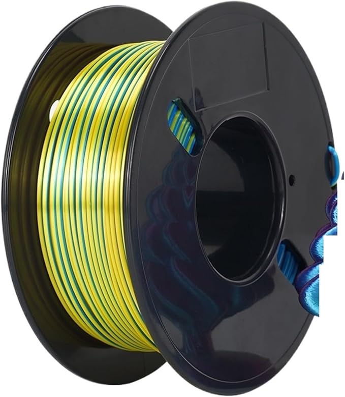 3D Printer Filament Safety Plastic Filament 200g Tri-Color Silk Rainbow PLA Filament 1.75mm Accuracy+/-0.02mm 3DPrinter Filament(Red Yellow Blue)