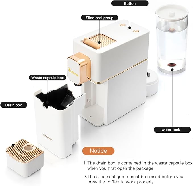 Espresso Machine for Coffee Capsules Compatible with Nespresso OriginalLine Machine Espresso Maker for Nespresso OriginalLine Bestpresso Coffee Capsules Peet's Espresso more (White)