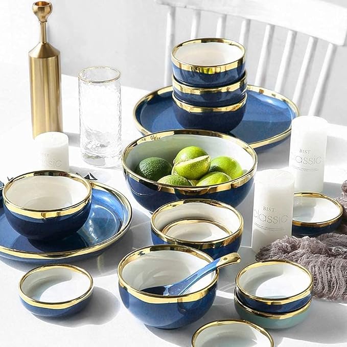 Dinnerware Set Plates and Bowls Sets Plate/Bowl/Spoon | 26 Pieces Phnom Penh Dinnerware Set - Porcelain Combination Set For Restaurant Wedding Gifts