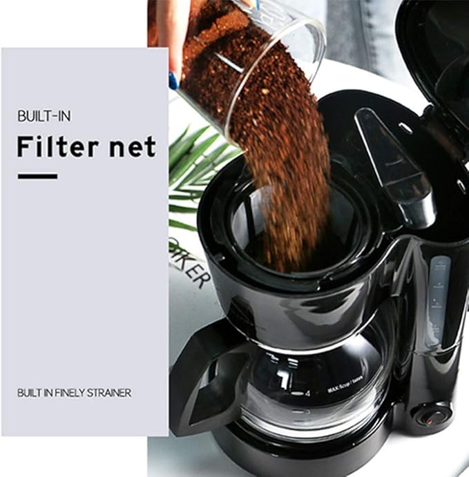 Coffee Machine Coffee MachineCoffee FilterSemi-Automatic Coffee MachineBuilt-in Filter[Anti-drip FunctionInsulation Kettle(750ml)600W] Compatible with OfficeFamil