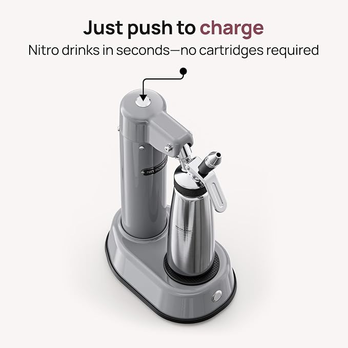 NitroPress DS – Electric Nitro Cold Brew Coffee &amp Cocktail Maker | Air-Powered Nitrogen Infuser for Smooth Nitro Drinks Cocktails Cold Brew &amp Tea at Home | No Gas Cartridges | Stainless Stee