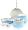 GOURMETIFIC® Pots and Pans Cookware Set [11 PIECES] - Non Toxic Ceramic Coated Cooking Ware - Induction Gas &amp Oven Kitchenware - Non Stick Pot &amp Pan with Removable Handles &amp Stackable (Sk
