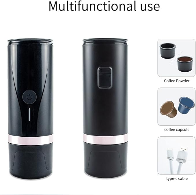 Portable Coffee Maker Electric Heating Machine USB Charging Large Capacity Batteryfor For Camping Hiking Travel 12V 24V Easy To Use For Coffee Lover
