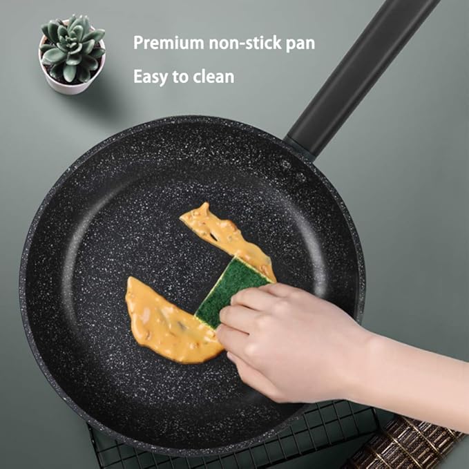 Aluminium Non-Stick Cookware - 3 Piece Saucepan Setwith Glass Cover Keep Cool HandleCan Be Used for A Variety of Gas Including Induction Cooker Easy to Clean