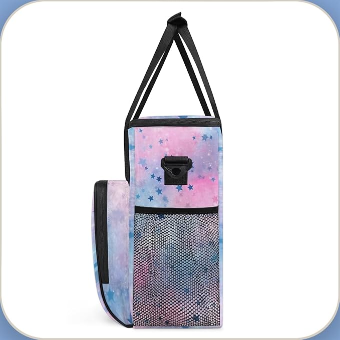 Glitter Coffee Maker Carrying Bag Blue Star Portable Travel Storage Tote Bag Compatible with K-Mini or K-Mini Plus Single Serve Coffee Brewer Carrying Case with Multiple Pockets &amp Shoulder Strap