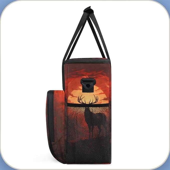 Forest Elk Coffee Maker Carrying Bag Abstract Elk Travel Storage Bag Compatible with K-Mini or K-Mini Plus Single Serve Coffee Brewer Carrying Case with Multiple Pockets &amp Shoulder Strap