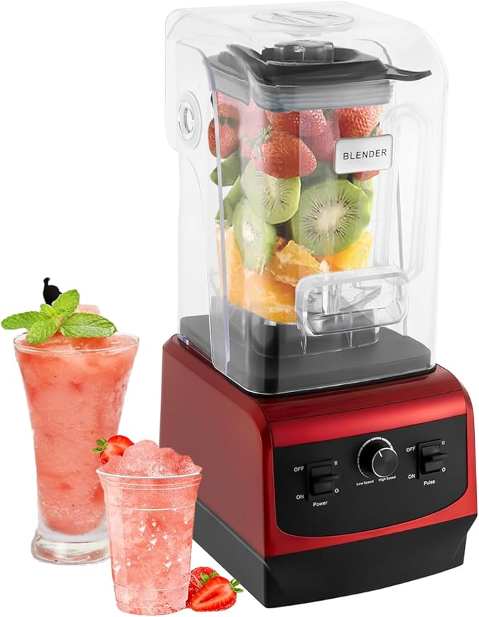 Professional Blender Slushy Machine 110V Commercial Grade Home Bar Blender with 74.4Oz Container Stainless Steel Smoothie Frozen Drink Maker for Smoothies Ice Crushing Shakes Juices Drinks