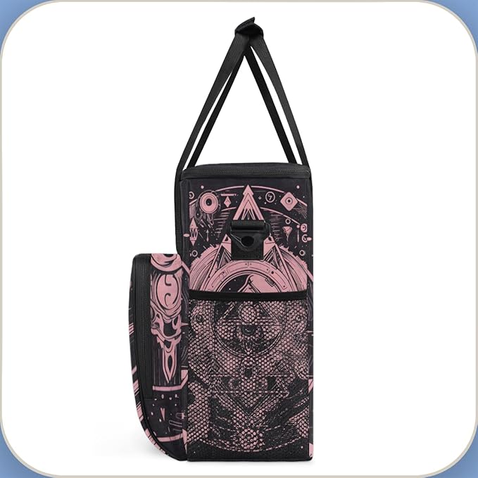 Magic Circle Coffee Maker Carrying Bag Sacred Geometry Travel Storage Bag Compatible with K-Mini or K-Mini Plus Single Serve Coffee Brewer Carrying Case with Multiple Pockets &amp Shoulder Strap