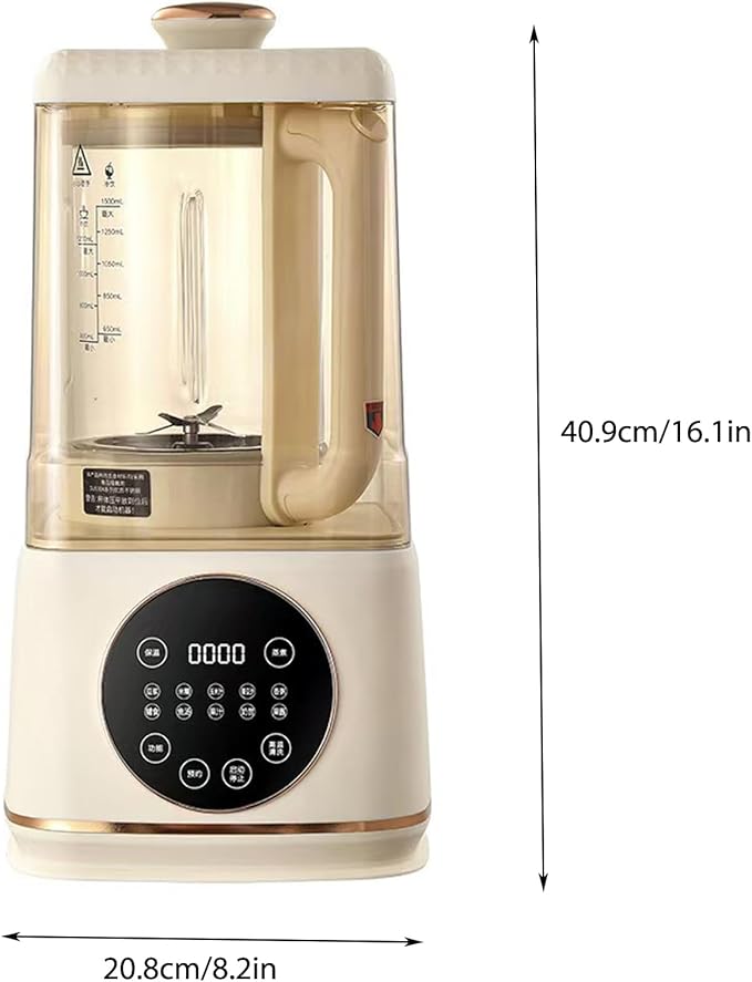Nut Milk Maker 1750Ml - Mini Countertop Device with 14 Programs for Juices Soy Milk Smoothies and Milkshakes Hot and Cold Functionality