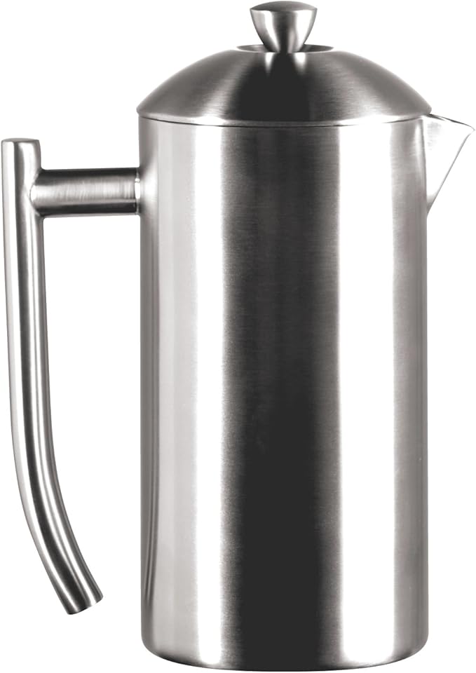 Frieling French Press Coffee Maker - 23 Ounce Brushed Stainless Steel - Coffee Press &amp Cold Brew Pitcher - Stovetop Espresso Maker for Camping &amp Travel