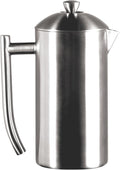 Frieling French Press Coffee Maker - 23 Ounce Brushed Stainless Steel - Coffee Press &amp Cold Brew Pitcher - Stovetop Espresso Maker for Camping &amp Travel