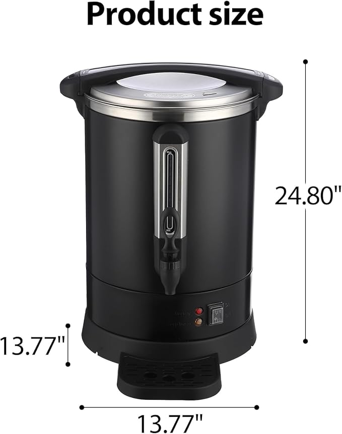 GarveeHome 120 Cups Coffee Urn18 L/4.8 gal Double Wall Commerical Coffee Maker for Buffet Catering Wedding GatheringLarge Capacity Hot Coffee DispenserStainless Steel Hot Water Urn