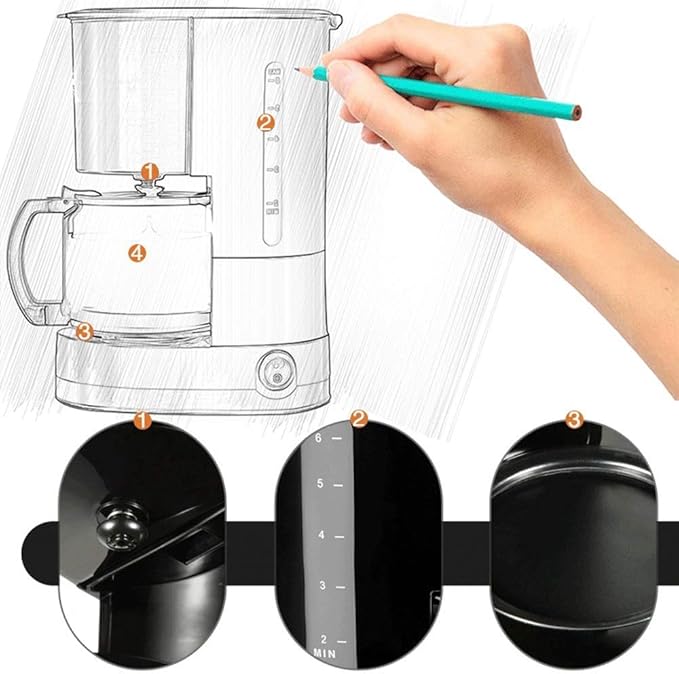 Coffee Machine Filter Coffee Machine With Insulated JugAnti-Drip SystemPermanent Reusable FilterFilter Coffee Maker With 10 Minute Brew Time800WCompatible with espresso cooke