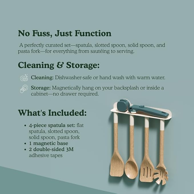 By the Table Cookware &amp Spatula Sets Ceramic Titanium Non-Toxic Nonstick Cookware Set 8-Piece &amp 4-Piece Wood Spatula Set