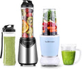 La Reveuse 250W Personal Size Blender (Sky Blue) + La Reveuse 300W Single Serve Blender (Silver)