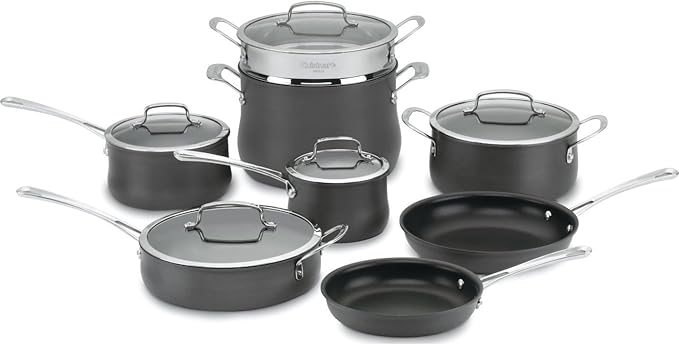 Cuisinart 64-13 13-Piece Hard Anodized Contour-Stainless-Steel Cookware Set