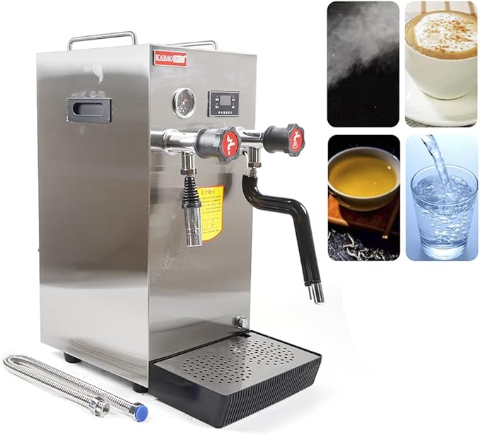 LYNICESHOP Water Frothing Machine 8L Stainless Steel 2500W Full-Automatic Steam Boiling Water Frothing Machine Boiling Water Frothing Machine for Coffee Milk Tea Dessert