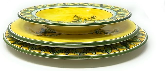 CERAMICHE D'ARTE PARRINI - Italian Ceramic Serving Dinnerware Set Complete Pattern Olives Art Pottery Made in ITALY Tuscany