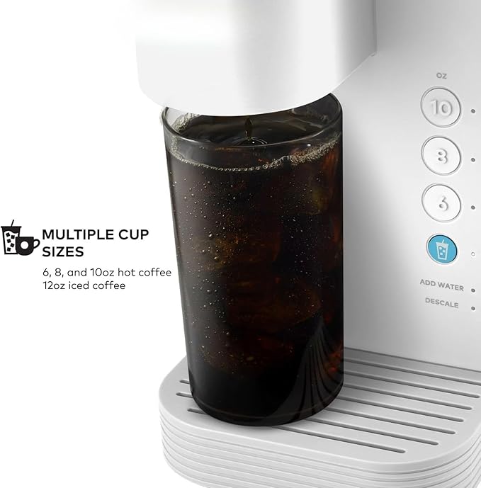 KeurigK -Express Essentials Plus Iced &amp Hot Single Serve Brewer Adjustable Temp Brew Over Ice Pods Compatible Coffee Maker