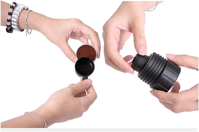 Portable Espresso Coffee Maker - Manual Capsule Machine for Home &amp Travel Dual-use 4 Cups &amp Cappuccino