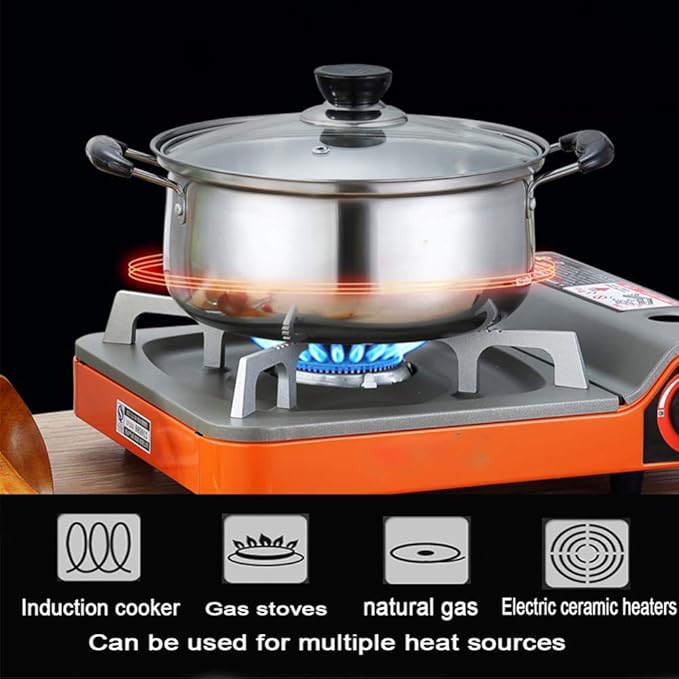 3pc Saucepan Set with Lids - Stainless Steel Nonstick Cookware Induction Pots and Pans SetsChemical-Free Kitchen Sets with Stay-Cool HandleSaucepanStock PotSkilletho