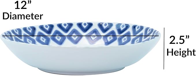 Vietri Viva Santorini Collection Italian Dinnerware Sets (Diamond Medium Serving Bowl)