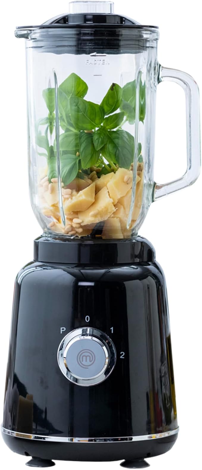 MasterChef Glass Blender for Shakes and Smoothies Milkshake Maker Frozen Drink &amp Margarita Machine For Fruit Juice with Ice Soup Sauces Food Puree etc Stainless Steel Blades 33oz 400w Bl