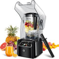 Professional Commercial Blender With Shield Quiet Sound Enclosure 2200W Industries Strong and Quiet Professional-Grade Power Self-Cleaning Black