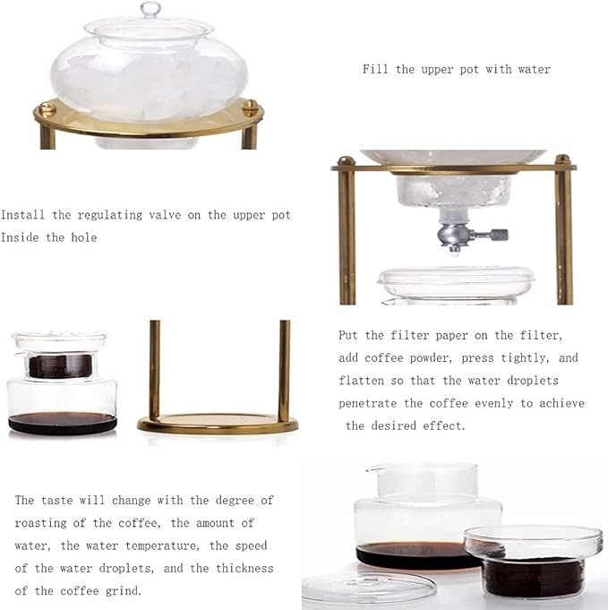 Beverage Equipment Fashion Siphon Coffee Maker Dripper Iced Coffee Brewer Maker with Stainless Steel Stand Multifunctional Coffee Maker Siphon Coffee Maker