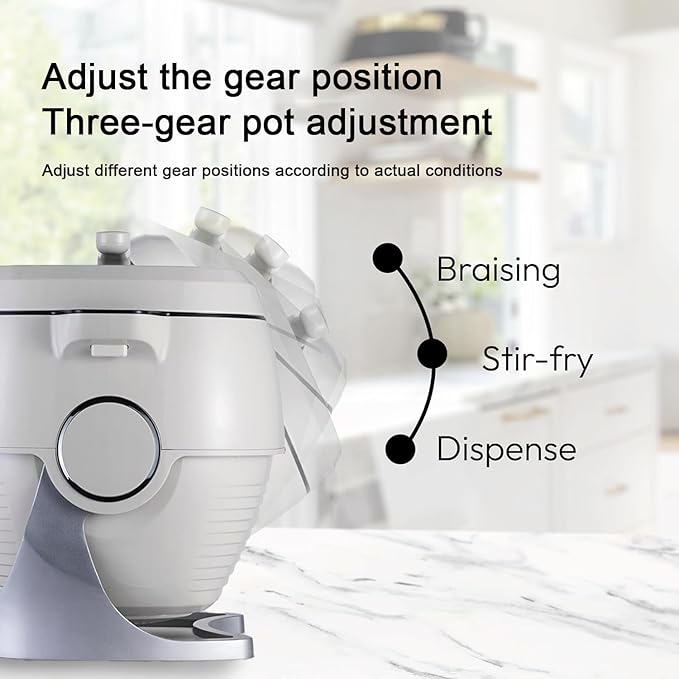 2000W Automatic Cooking Machine 6L Auto Stir Fry Wok Fried Rice Cooking Machine with Smart Touch 360° Rotating 3D All-round Heating for Home Restaurant