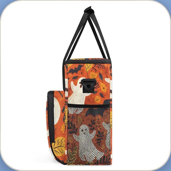 Spooky Ghosts Coffee Maker Carrying Bag Magical Ghosts Travel Storage Bag Compatible with K-Mini or K-Mini Plus Single Serve Coffee Brewer Carrying Case with Multiple Pockets &amp Shoulder Strap
