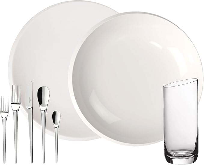 Villeroy &amp Boch NewMoon Complete Dinnerware Set for 2 White