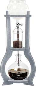 Nispira Iced Coffee Cold Brew Drip Tower Coffee Maker Wooden 6-8 cup Grey