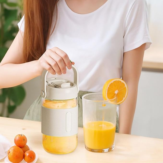 Portable Blender - 16 Oz Capacity for Protein Powder Baby Meal Prep with Blending Function Shaker Cup for Kitchen Outdoor Gym Home Milk Coffee Cordless USB Charging Juicer Bottle 7 Inch