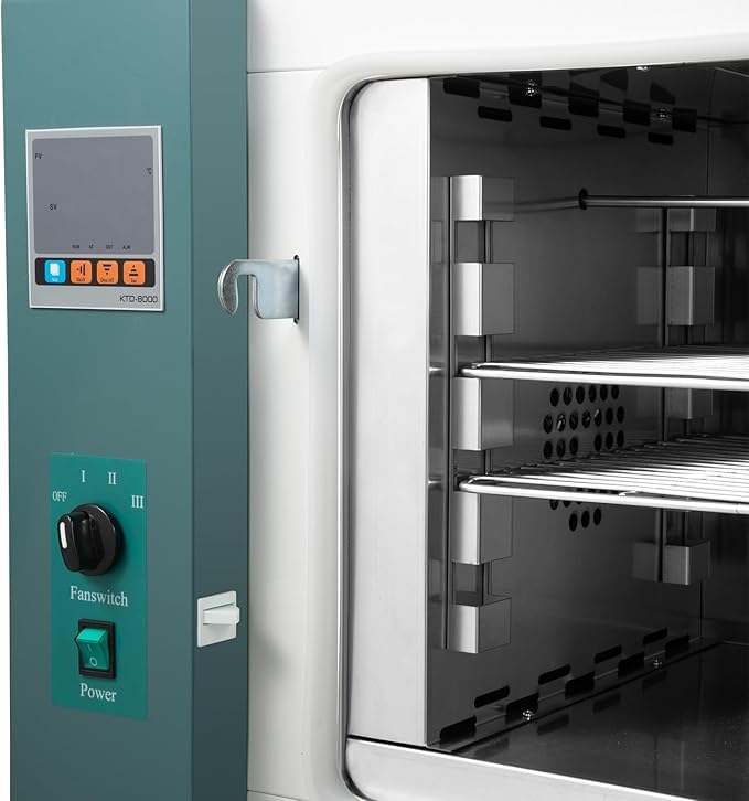110V 1000W Electric Blast Drying Oven 45L/12Gal Forced Air Convection Oven with 2 Adjustable Trays Constant Temperature Blast Industrial Digital Dryer with Temperature Controller