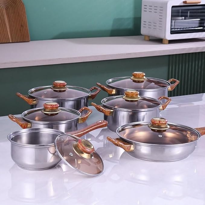 Easy to clean Multi Stove Type Use Cookware Sets Stainless Steel Soup Pot Kitchen Household Set Kitchen