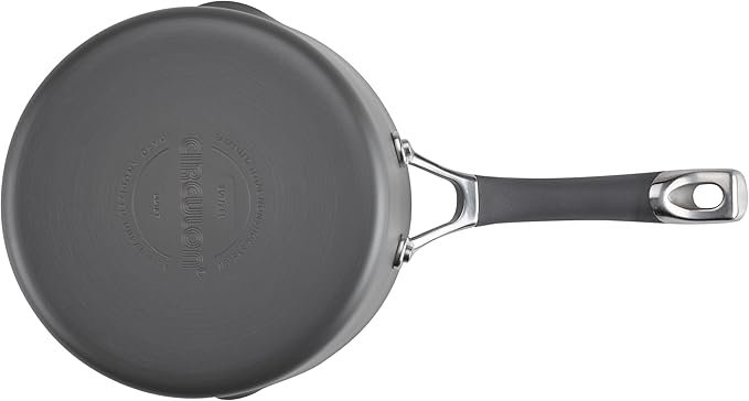 Circulon Radiance Hard-Anodized Nonstick Straining Saucepan 3-Quart Gray