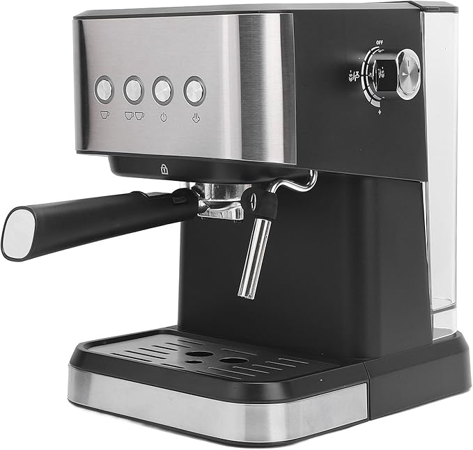 Focket Machine Semi Automatic 20 Bar Coffee Maker with Milk Frother Steam Wand 1.5L Removable Water Tank Compact Coffee Machine for Cappuccino Latte (US Plug 110V)
