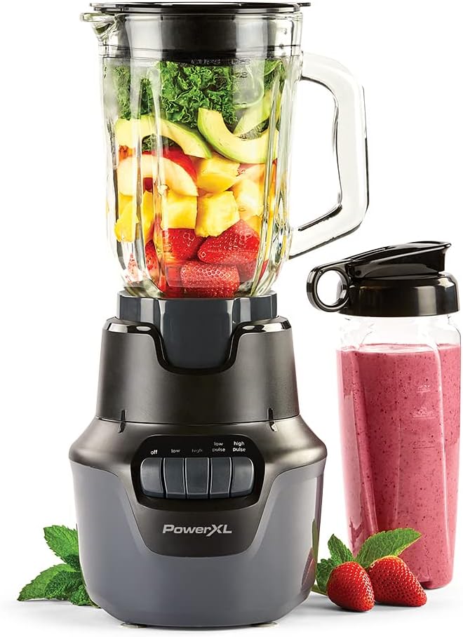 PowerXL Boost Blender 4 Speed 800 Watts 48-oz Glass Jar Black