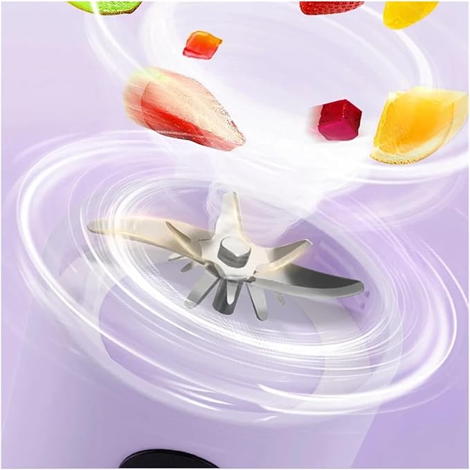 Compatible for 500ML Portable Blender with Lid Rechargeable Wireless Orange Juicer 16 Stainless Blades Smoothie Vegetables Fruits Mixer(Pink)