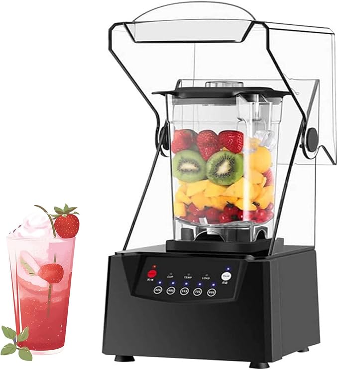 Smoothie Maker BlenderQuiet Commercial Blender with Soundproof ShieldRemovable Shield2000W Watte67 Oz CapacitySelf-Cleaning 4D Blades for Ice CrushingSmoothies and Puree
