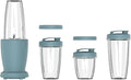 Personal Blender Set 300W 10-Piece Compact Smoothie Maker with 3 Cups (10oz 16oz 18oz) Drinking Lids and Stainless Steel Blades Blue