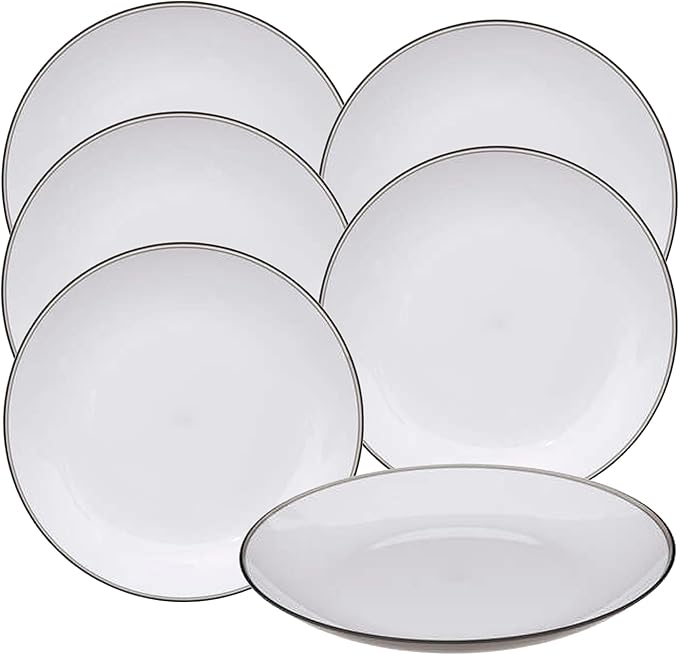 WELL HOME MOBILIARIO &amp DECORACIÓN WellHome grey polystyrene dinnerware set.