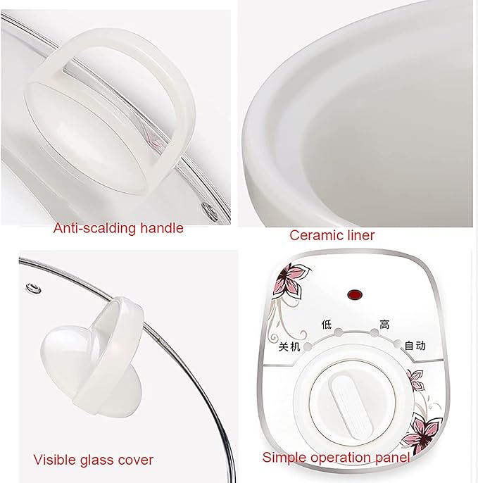 Rice Cooker Household Multifunctional Rice Cooker Ceramic Inner Pot Automatic Heat Preservation for 1-6 People (1.5L) ()
