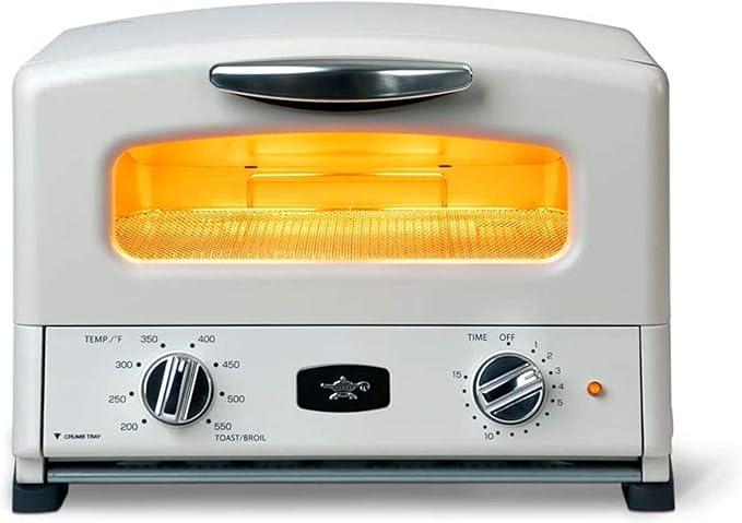 Countertop Toaster Oven Compact Kitchen Appliance with Graphite Heating Technology Eggshell White