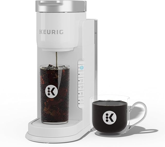 Keurig K-Iced Coffee Maker Single Serve K-Cup Pod Iced Coffee Maker With Hot and Cold Coffee Capabilities Brews Any K-Cup Pod White